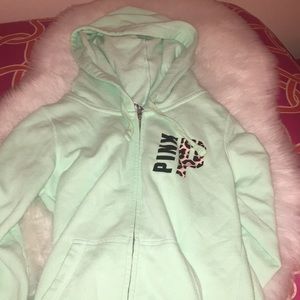 mint green PINK zip up
